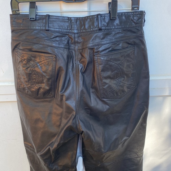 Black Leather Pants. 33x40 - Picture 2 of 3